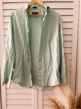 Express Light Mint Green Button-Down Shirt